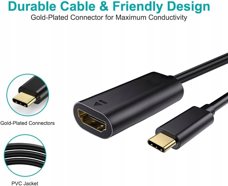 Adapter USB C na HDMI 4K iPhone 15Pro/Max MacBook iPad Pro Samsung DEX - obrazek 7