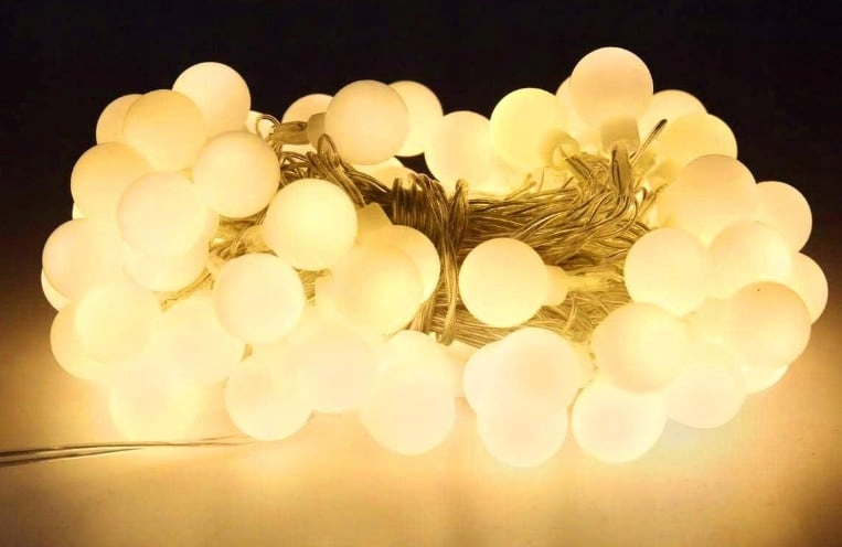 GIRLANDA OGRODOWA ŁAŃCUCH ŚWIETLNY 60 LED MLECZNE kulki 7m 8 trybów - obrazek 3