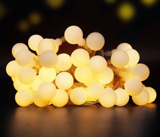 GIRLANDA OGRODOWA ŁAŃCUCH ŚWIETLNY 60 LED MLECZNE kulki 7m 8 trybów - obrazek 4