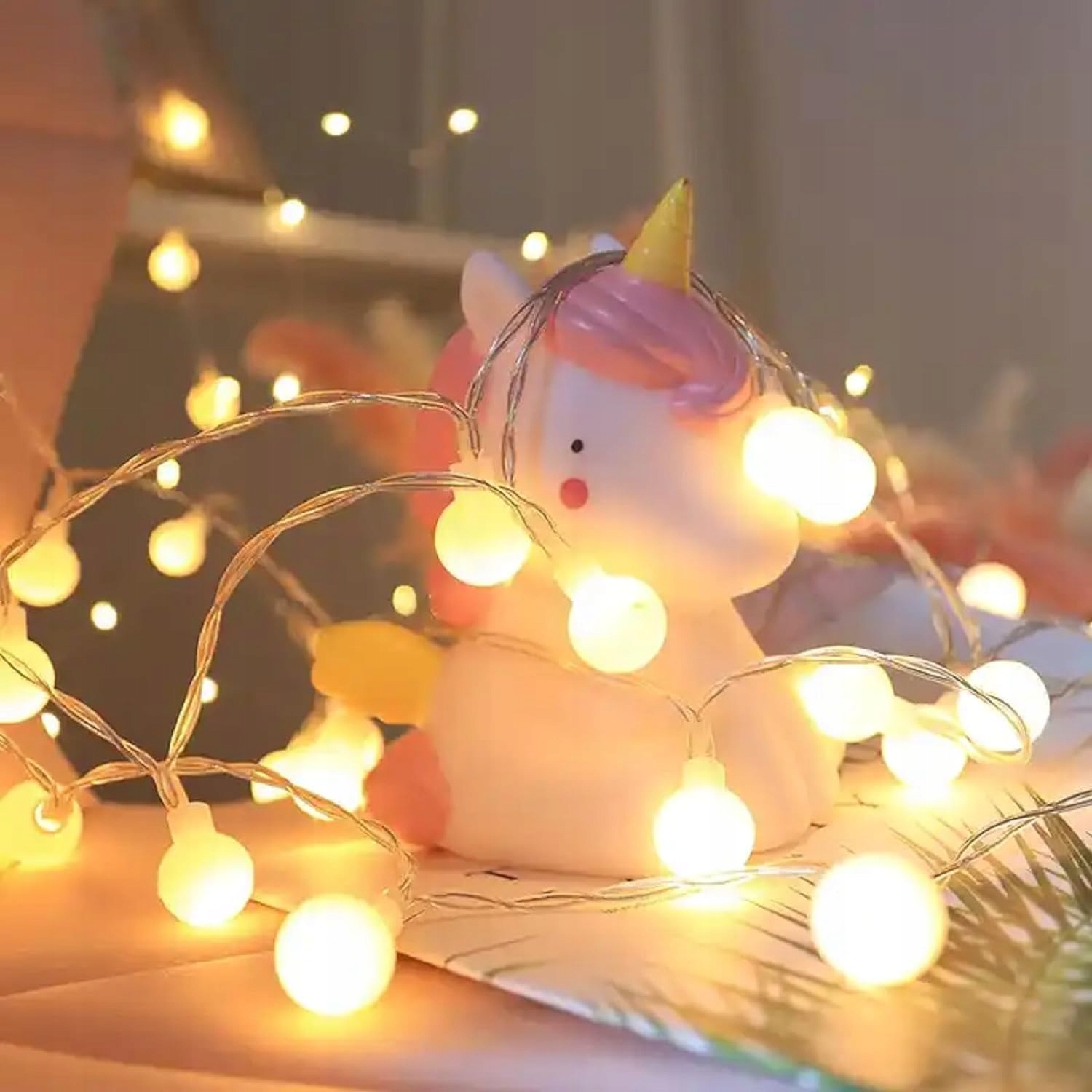 GIRLANDA OGRODOWA ŁAŃCUCH ŚWIETLNY 60 LED MLECZNE kulki 7m 8 trybów - obrazek 5