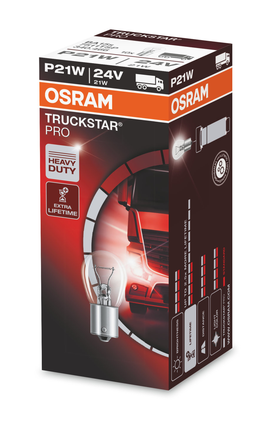 ŻARÓWKA P21 OSRAM TRUCKSTAR PRO halogenowa lampa sygnalizacyjna 5W 10 sztuk - obrazek 4