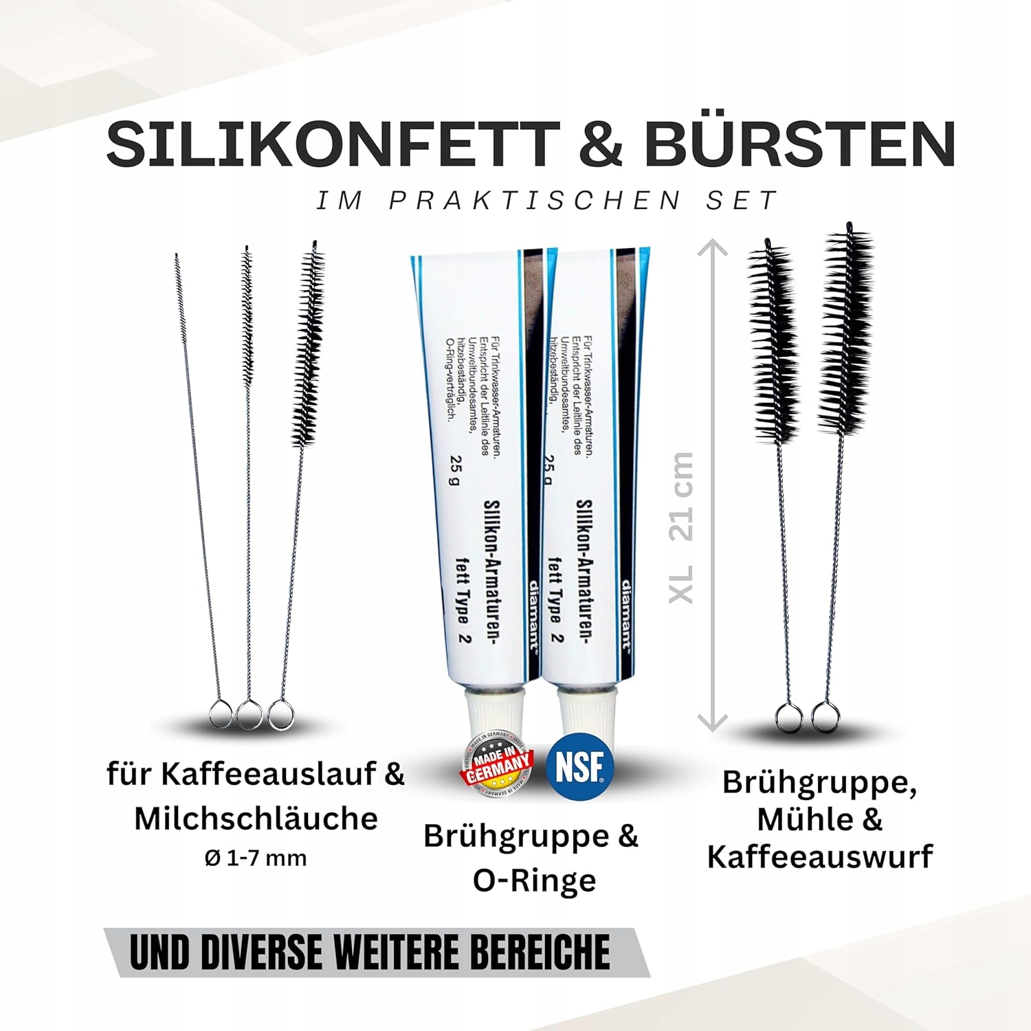 SMAR SILIKONOWY KONSERWUJĄCY NIEMIECKI DIAMANT DO EKSPRESU 2x25G + 5 PĘDZLI - obrazek 2