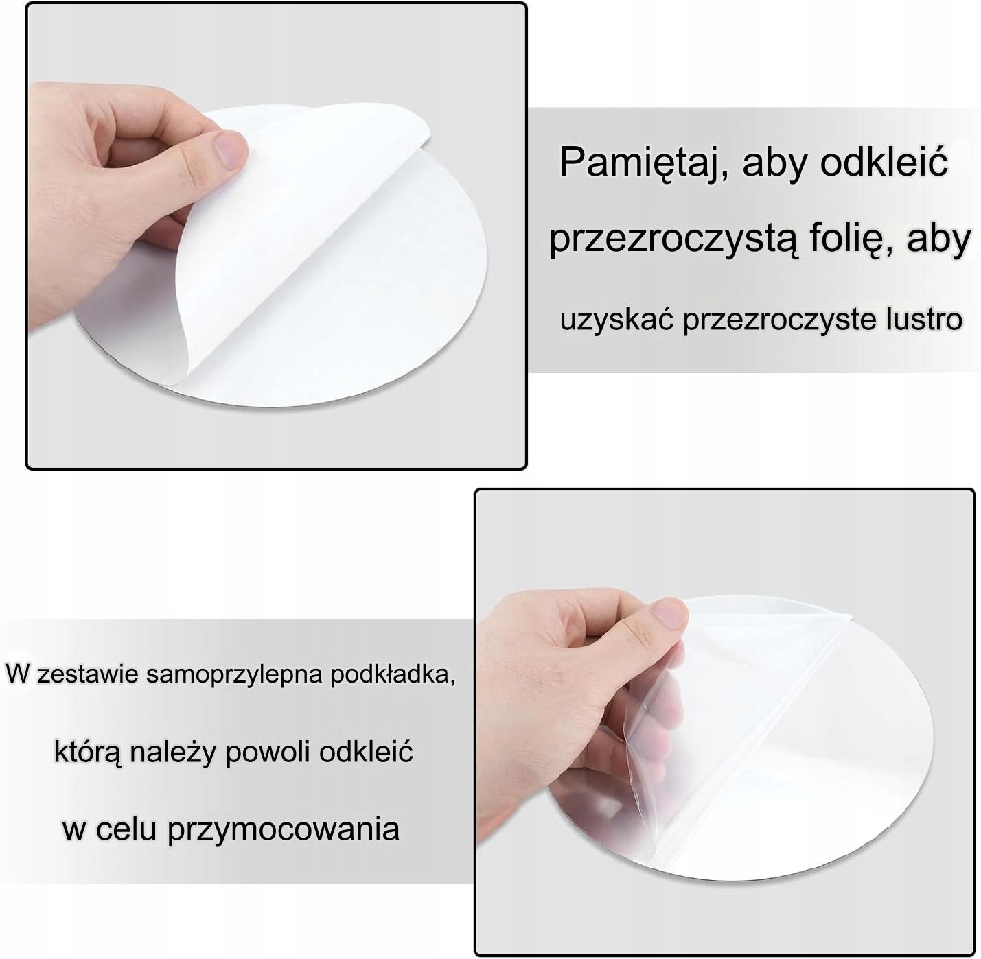 Naklejki Na Ścianę Lustrzane Samoprzylepne Srebrne Lustro Fazy Księżyca x7 - obrazek 3
