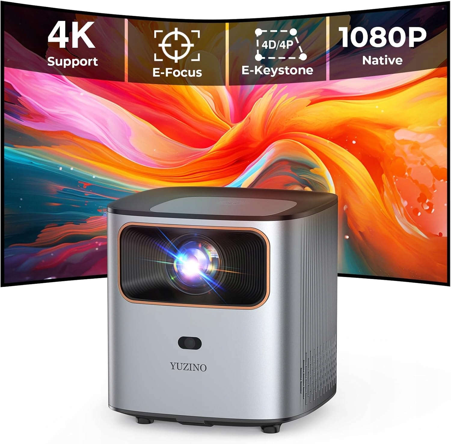 Projektor YUZINO AK-26 RZUTNIK 1080P FHD 4000lm 16:9 GŁOŚNIKI BLUETOOTH 5G