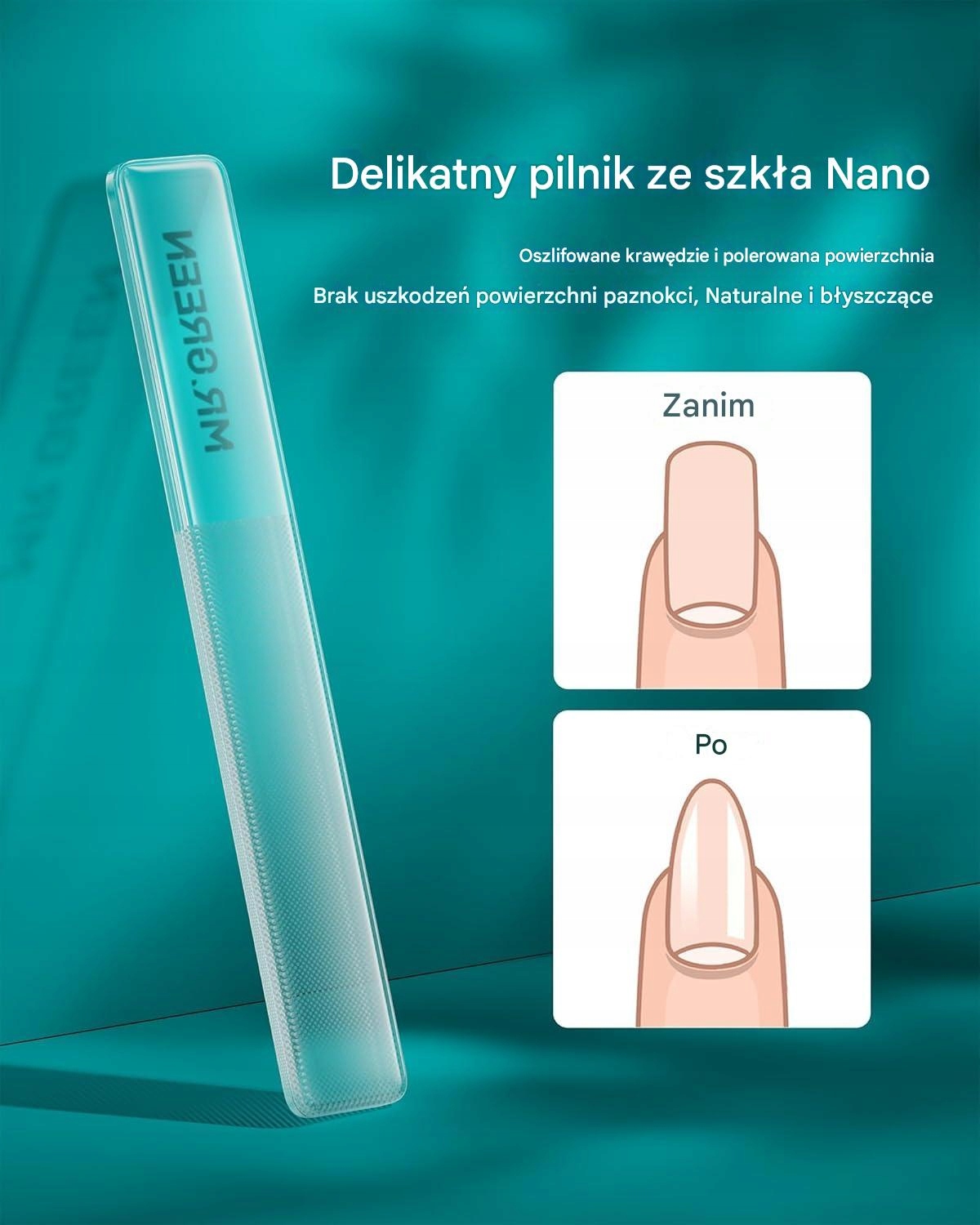 Obcinaczka do paznokci zestaw 3w1 MR. GREEN pilnik nano PROFESJONALNY - obrazek 8