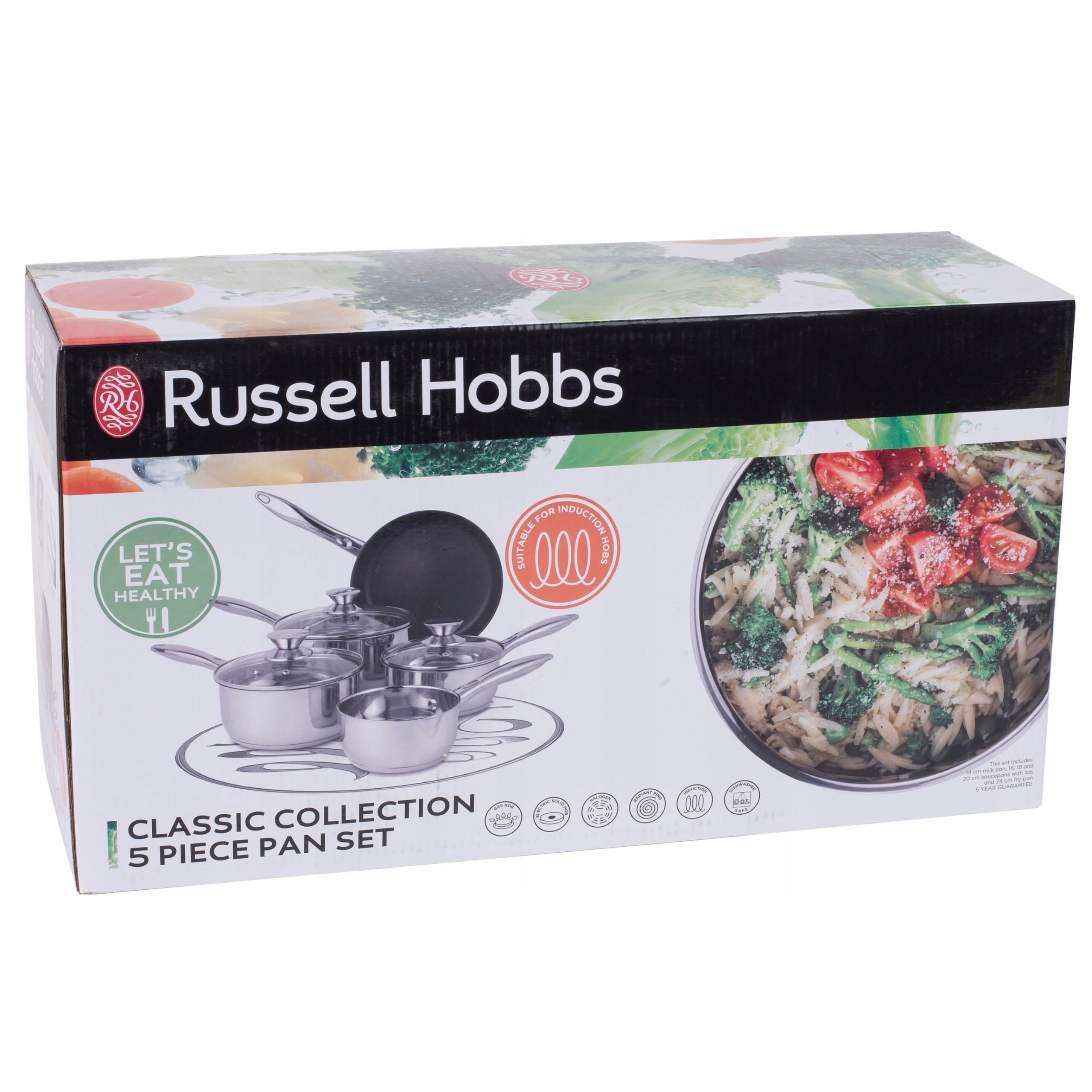 ZESTAW GARNKÓW RONDLI + PATELNIA RUSSELL HOBBS CLASSIC 14/16/18/20/24CM 5el - obrazek 4