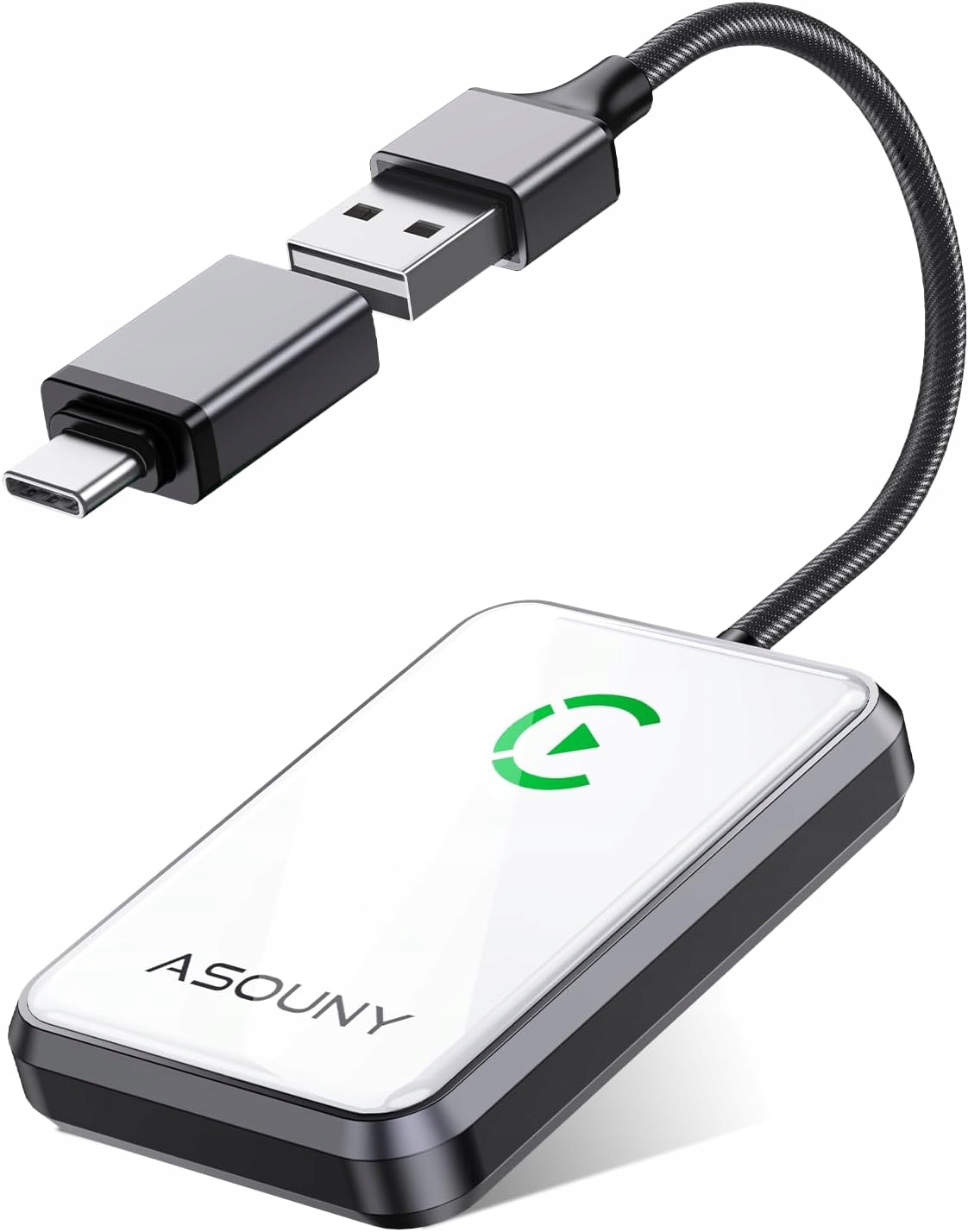Adapter CarPlay Bezprzewodowy Asouny BY969T Plug & Play PREMIUM metal szkło