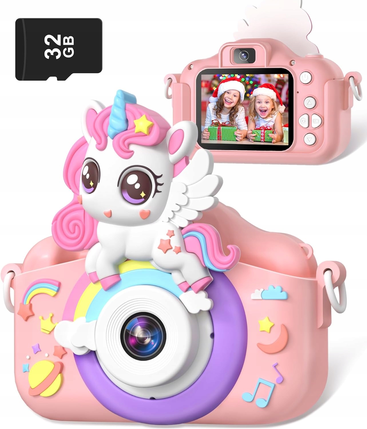 Aparat cyfrowy fotograficzny dla dzieci Gontence 1080p HD 2" karta SD 32GB - obrazek 3