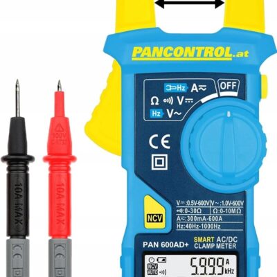 CYFROWY MIERNIK CĘGOWY PRĄDOWY MULTIMETR Pancontrol PAN 600AD+600A AC/DCRMS