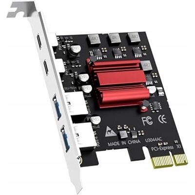 Karta rozszerzeń GLOTRENDS U3044AC USB 3.0 PCIe 4-portowa 2x USB-C +2xUSB-A
