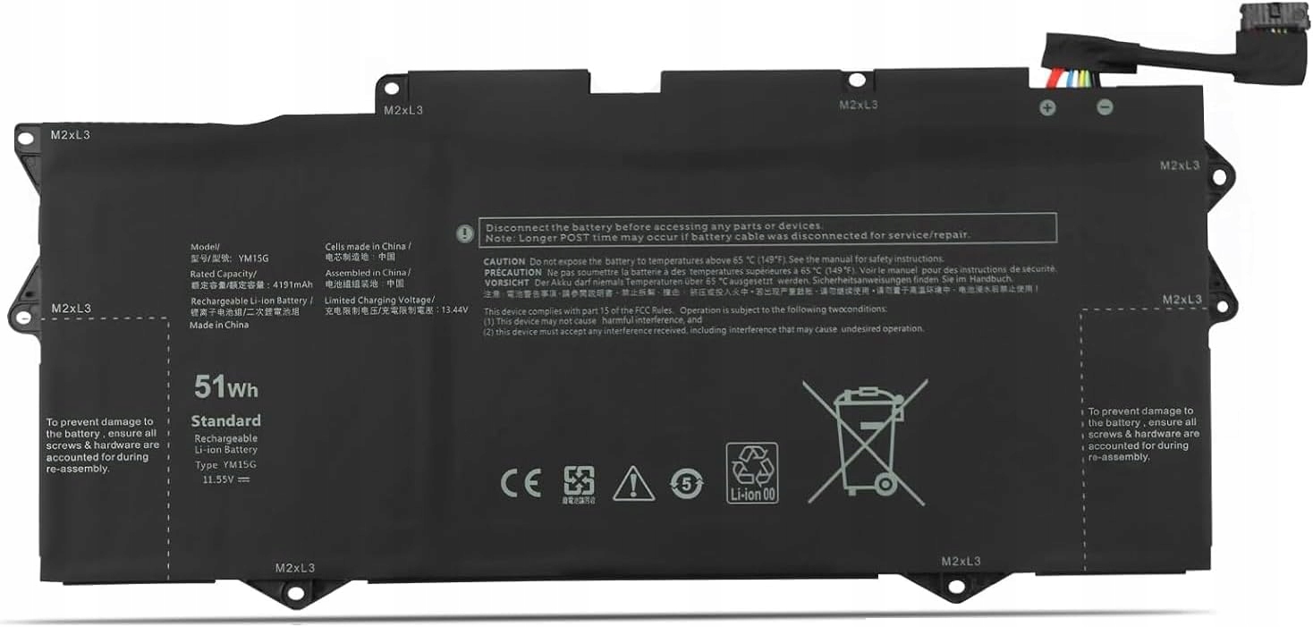 Bateria zamiennik YM15G do Dell XPS 13 9315 (11,55V, 51Wh)