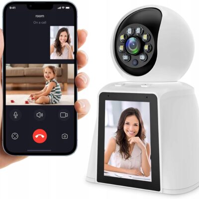 KAMERA WEWNĘTRZNA MONITORUJĄCA Z EKRANEM OSÓB STARSZYCH DZIECI WiFi 3MP 360
