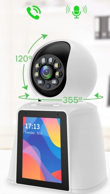 KAMERA WEWNĘTRZNA MONITORUJĄCA Z EKRANEM OSÓB STARSZYCH DZIECI WiFi 3MP 360 - obrazek 3
