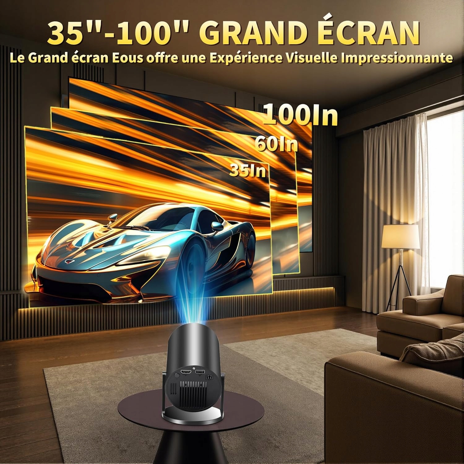 Projektor COOLID C2 Wi-Fi 6 Natywne 1080p Full HD Bluetooth Android HDMI - obrazek 5