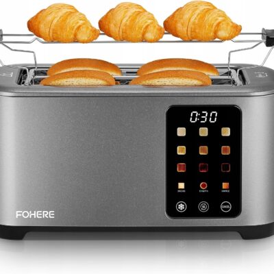 Toster FOHERE TA7009C-GS 4 kromki DOTYKOWY 1400W PREMIUM TACKA RUSZT DUŻY!