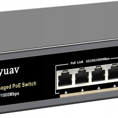 Przełącznik 6-portowy PoE Ztyuav Full Gigabit 75W VLAN SFP 6kV zabezpiecz.