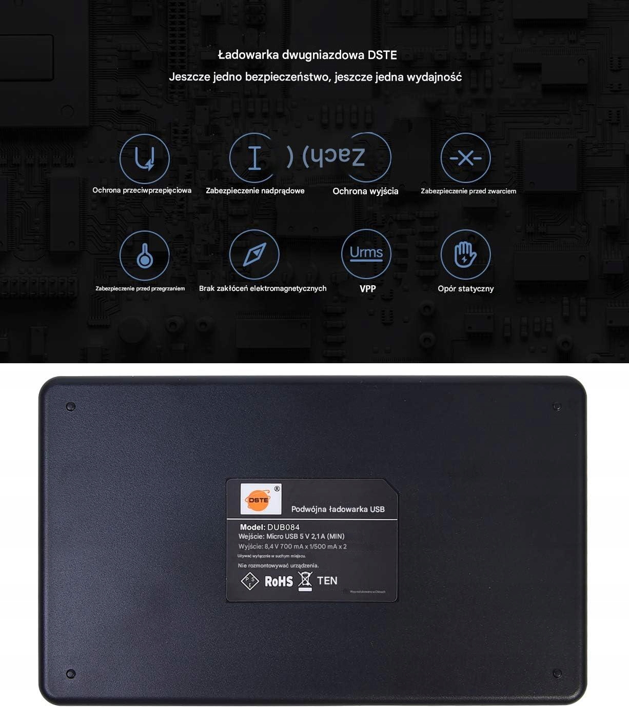 Podwójna Ładowarka USB do LP-E6 / LP-E6N / LP-E6NH DSTE LC-E6E uniwersalna - obrazek 4