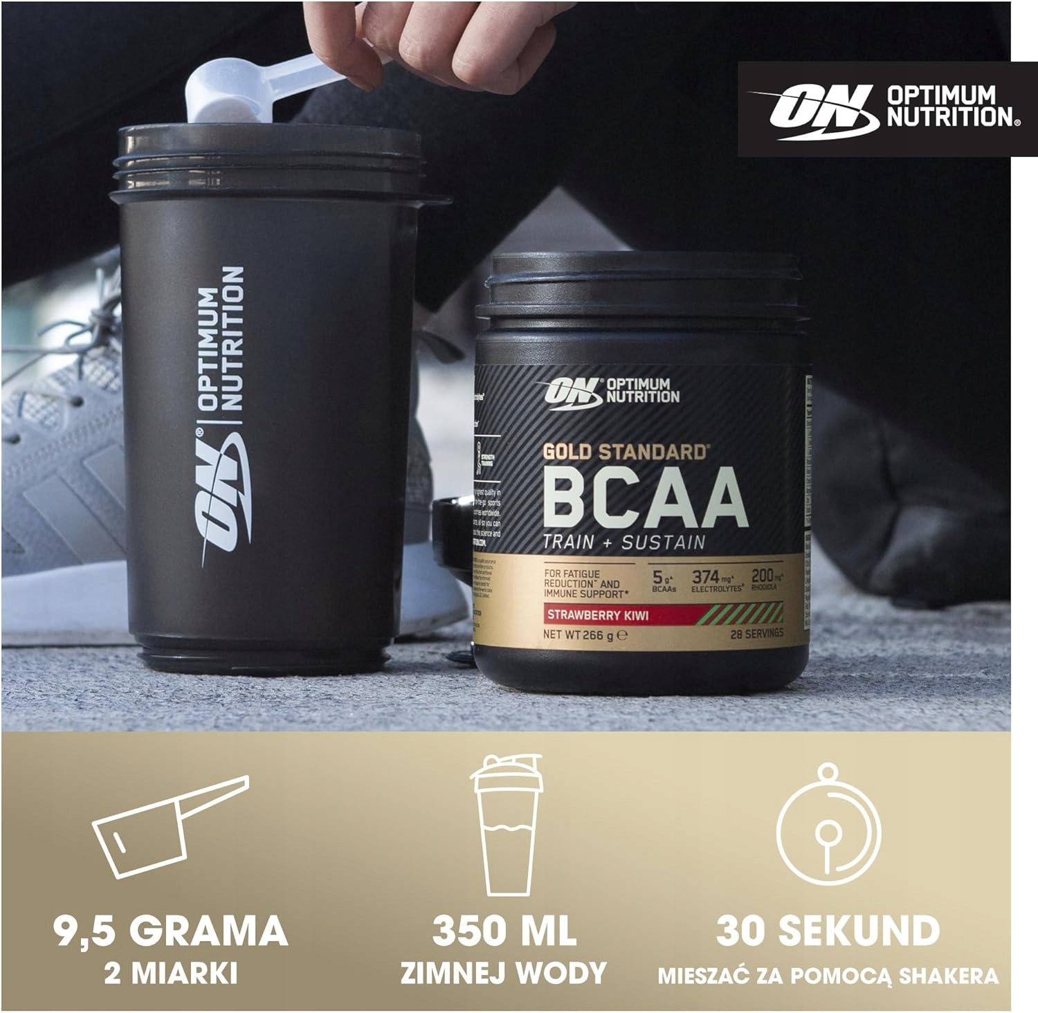 Gold Standard BCAA Optimum Nutrition 266 g malinowy - obrazek 4