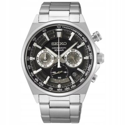 Seiko Męski analogowy zegarek kwarcowy z metalową bransoletką SSB397P1