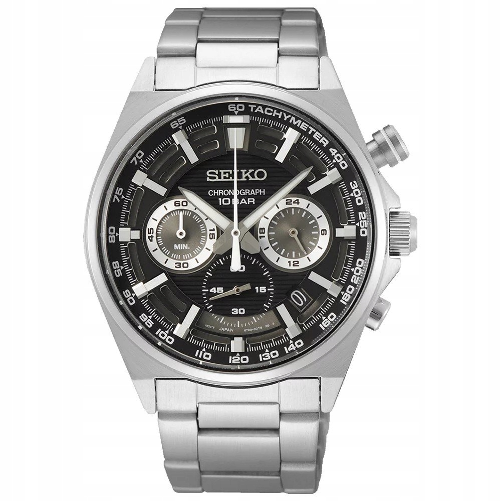 Seiko Męski analogowy zegarek kwarcowy z metalową bransoletką SSB397P1