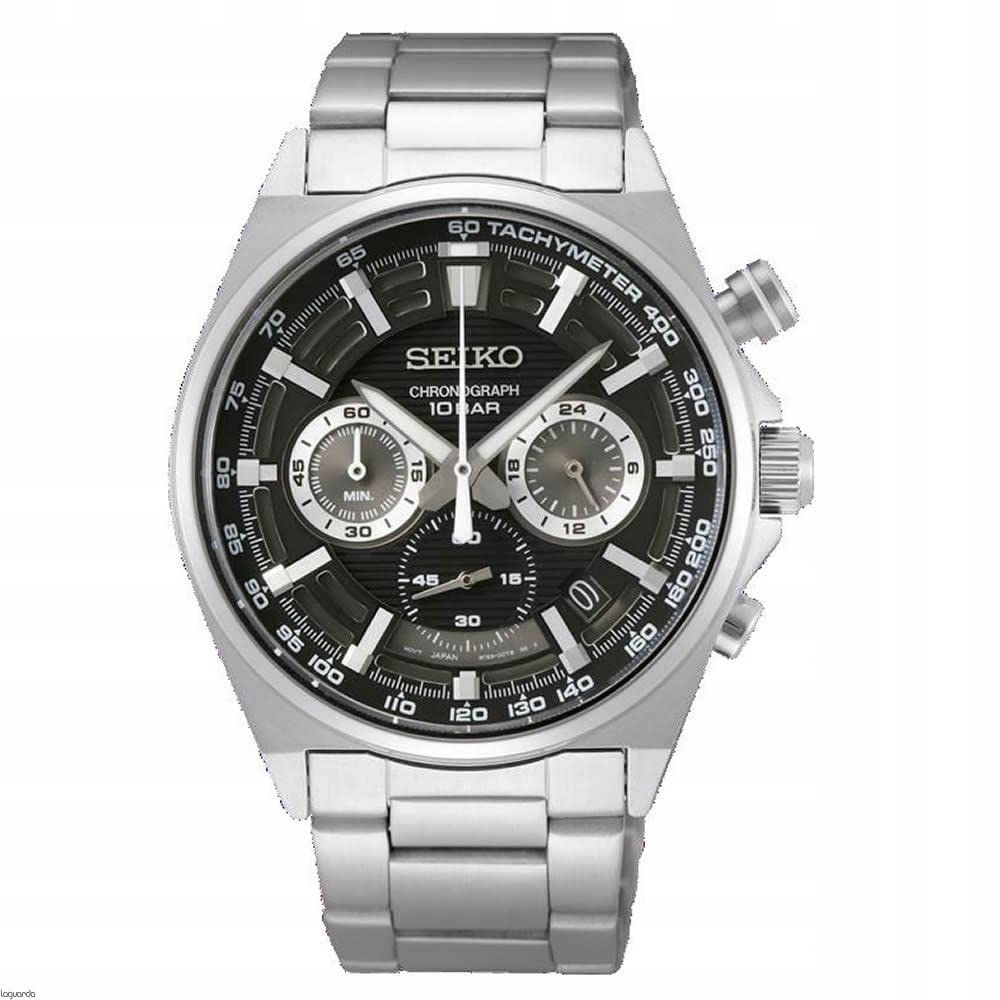 Seiko Męski analogowy zegarek kwarcowy z metalową bransoletką SSB397P1 - obrazek 2