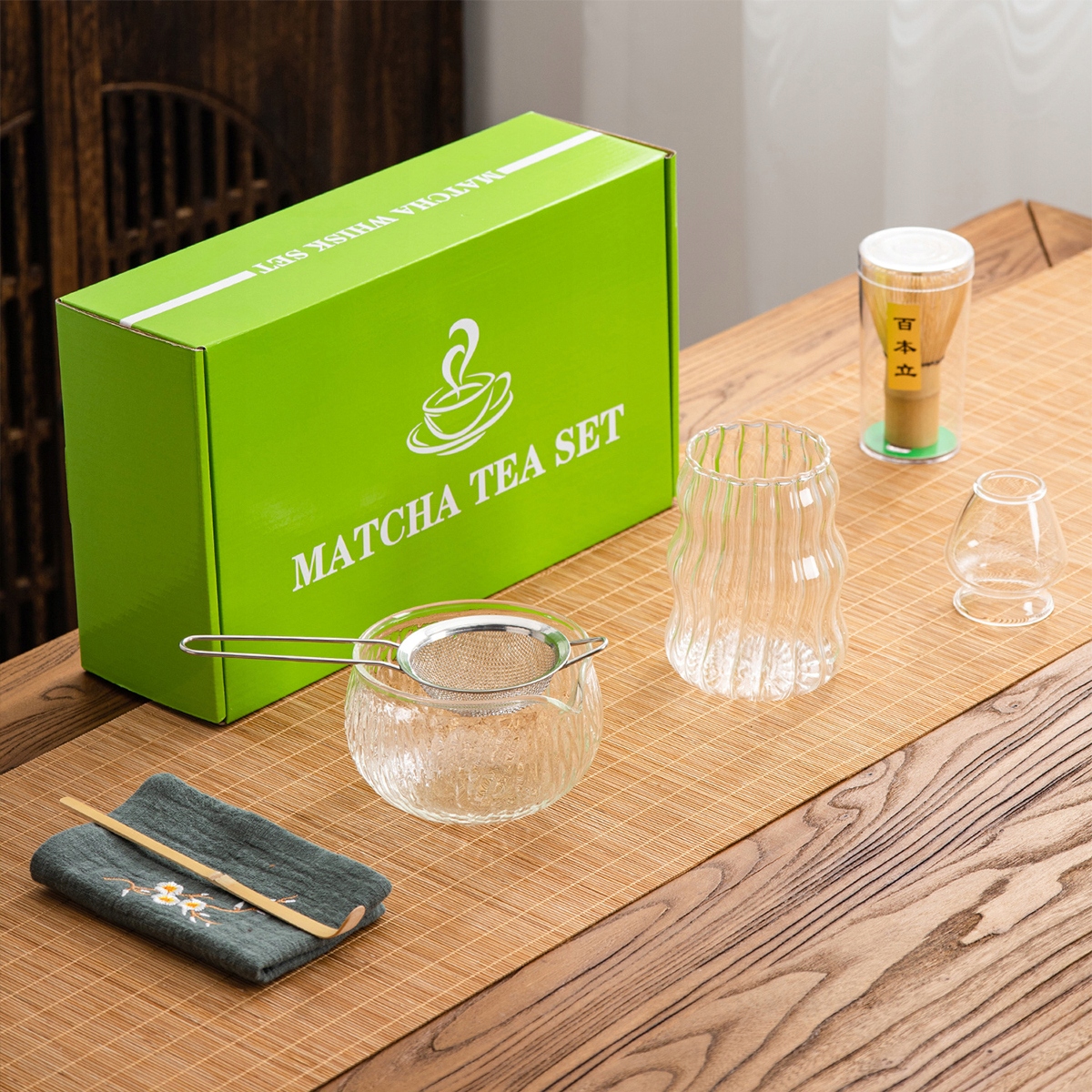 MATCHA ZESTAW DO HERBATY ZESTAW MIOTEŁ DO MATCHY czarka podstawka łyżeczka - obrazek 5