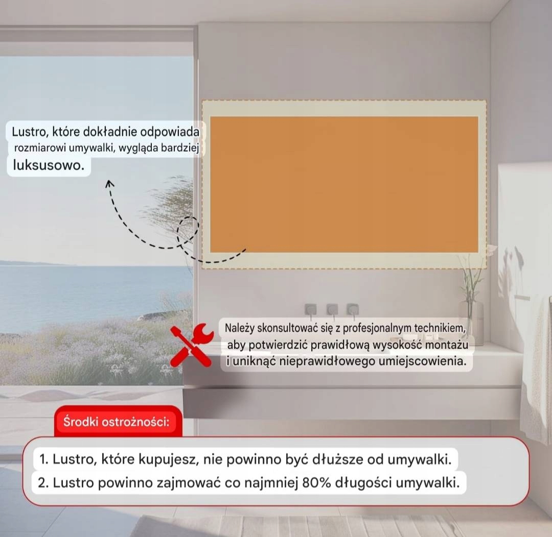 LUSTRO ŁAZIENKOWE LED 60 PODŚWIETLANE ANTI FOG DOTYKOWE 3 BARWY 80 x 70 - obrazek 9