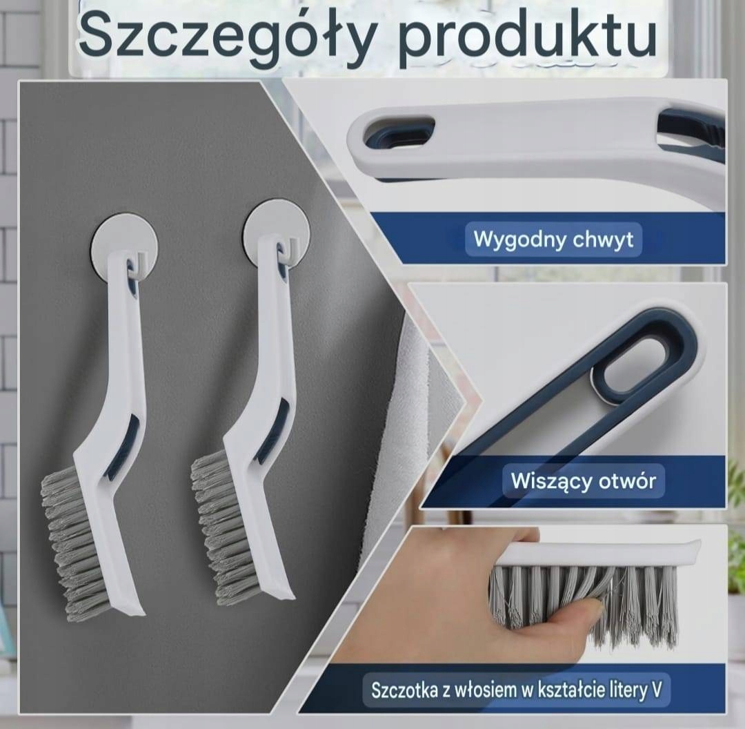Szczotka do czyszczenia fug ZESTAW SZCZOTEK Szczotki + Skrobak 2W1 5szt - obrazek 5