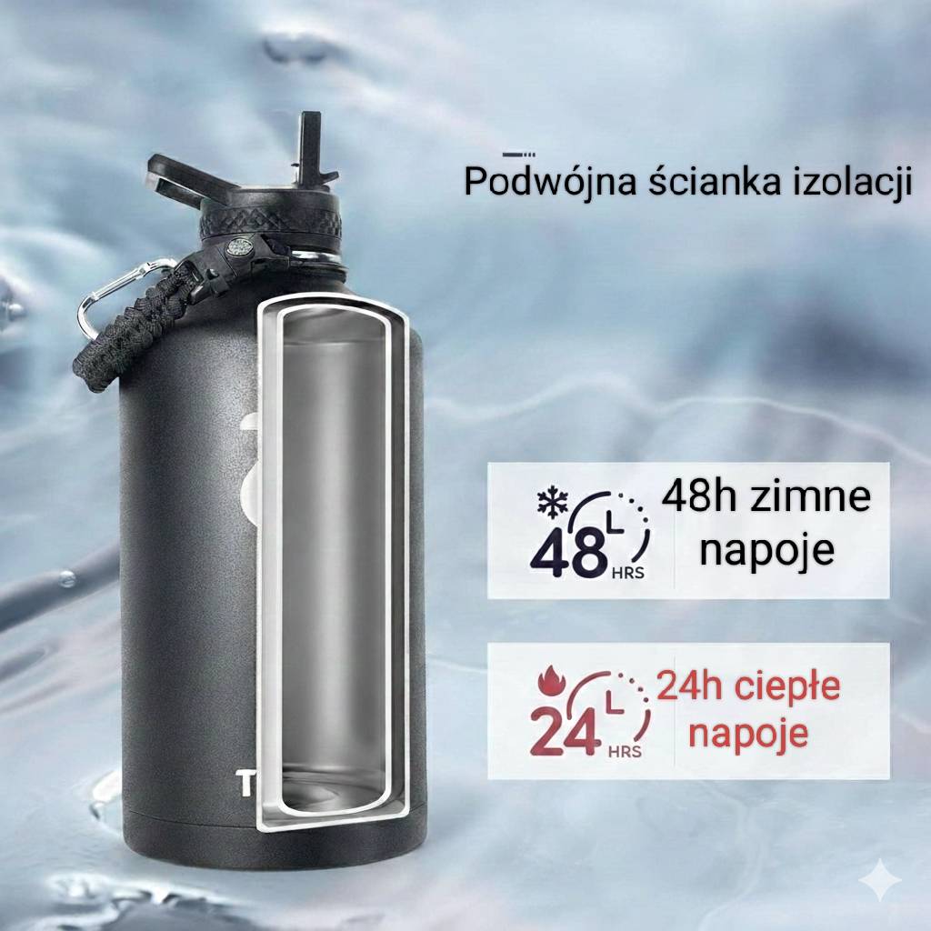 DUŻY WIELKI Termos Kubek Termiczny Bidon Butelka Trebo 3785 ml SURVIVAL - obrazek 5
