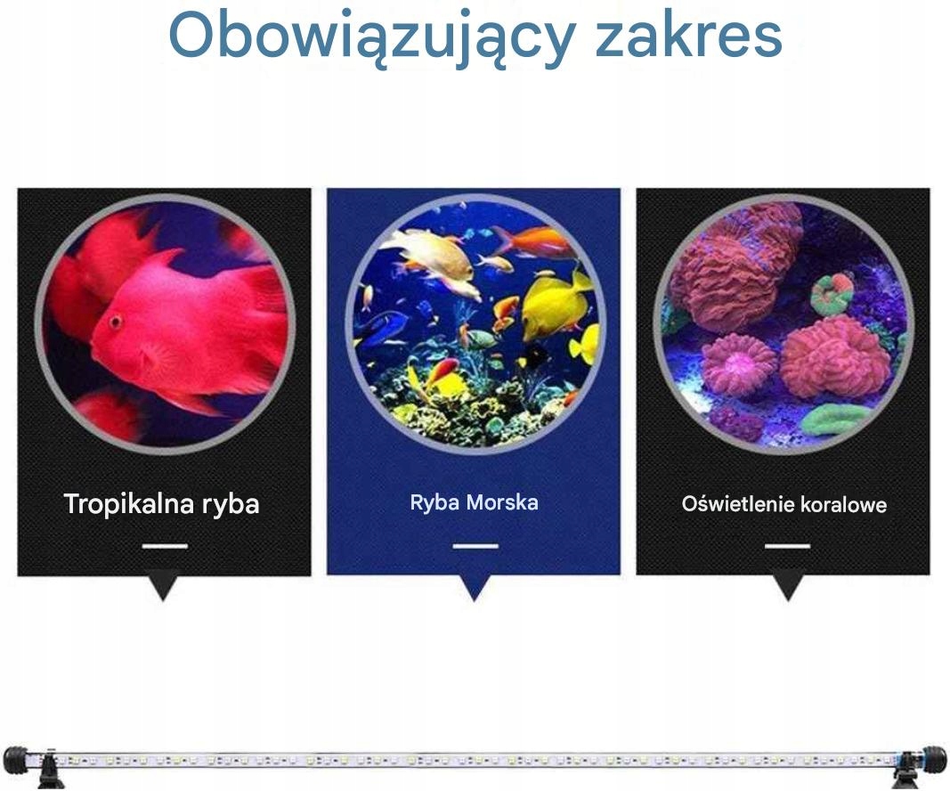 Oświetlenie do akwarium LED 57 cm niebiesko białe - obrazek 4