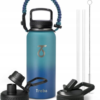 BUTELKA SPORTOWA KUBEK TERMOS TREBO IZOLACJA PRÓŻNIA SURVIVAL PARACORD900ml