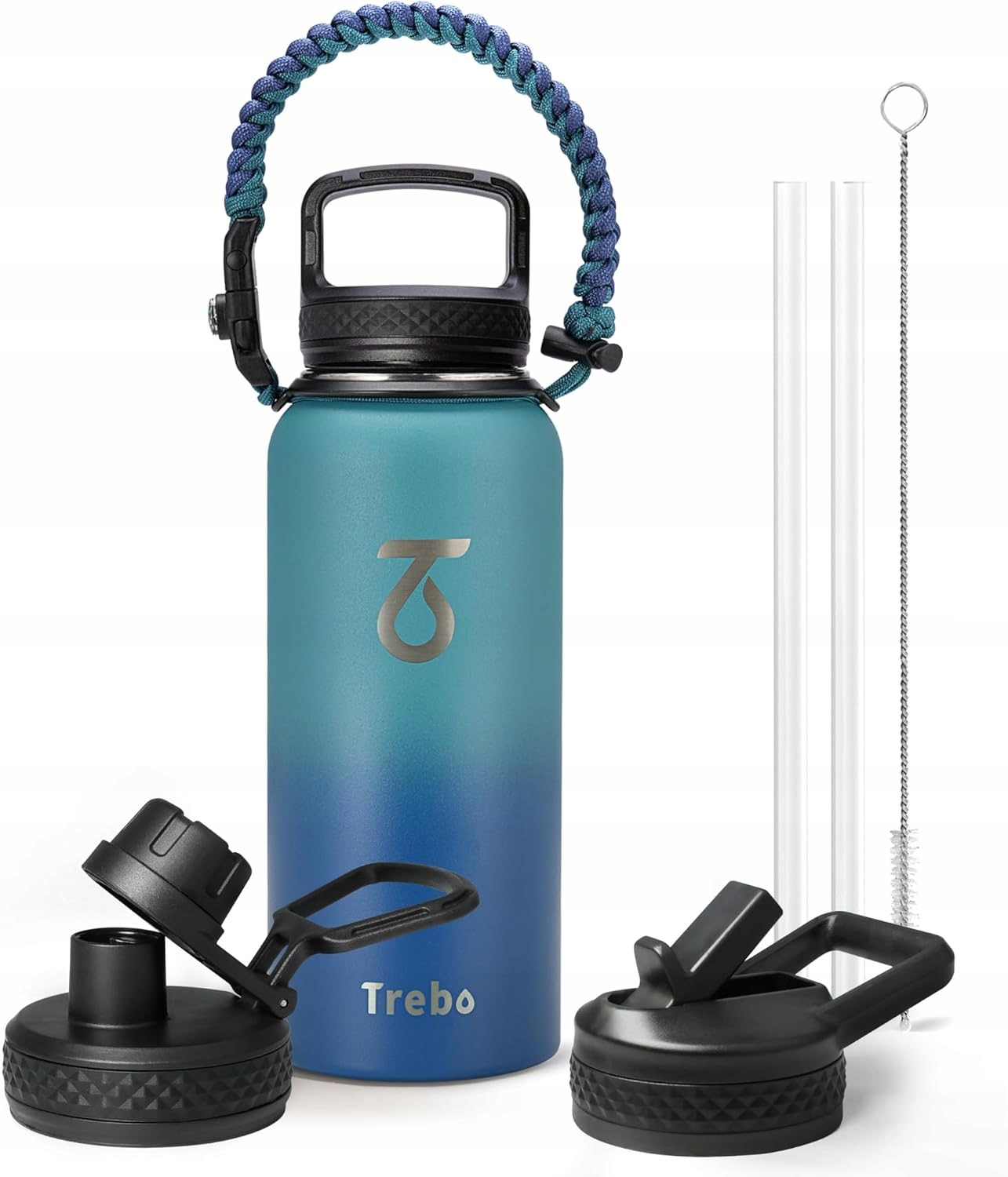 BUTELKA SPORTOWA KUBEK TERMOS TREBO IZOLACJA PRÓŻNIA SURVIVAL PARACORD900ml
