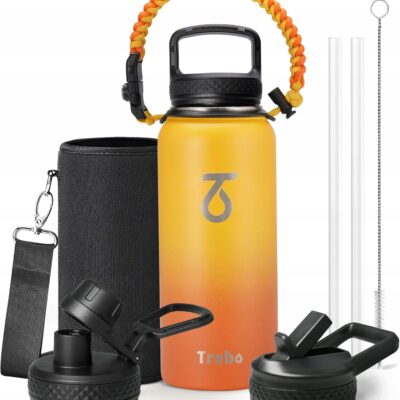 BIDON STAL IZOLOWANA PRÓŻNIOWO KUBEK TERMOS TREBO SURVIVAL 900 ml żółta