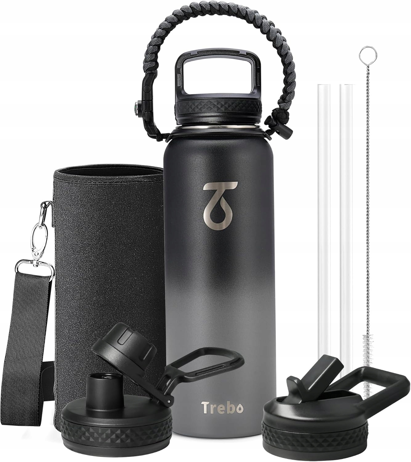 TERMOS BUTELKA SPORTOWA TREBO IZOLACJA PRÓŻNIOWA! SURVIVAL PARACORD 900 ml