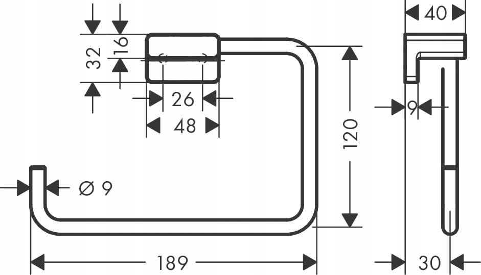 Hansgrohe AddStoris wieszak na ręcznik szczotkowany nikiel 41754820 - obrazek 2
