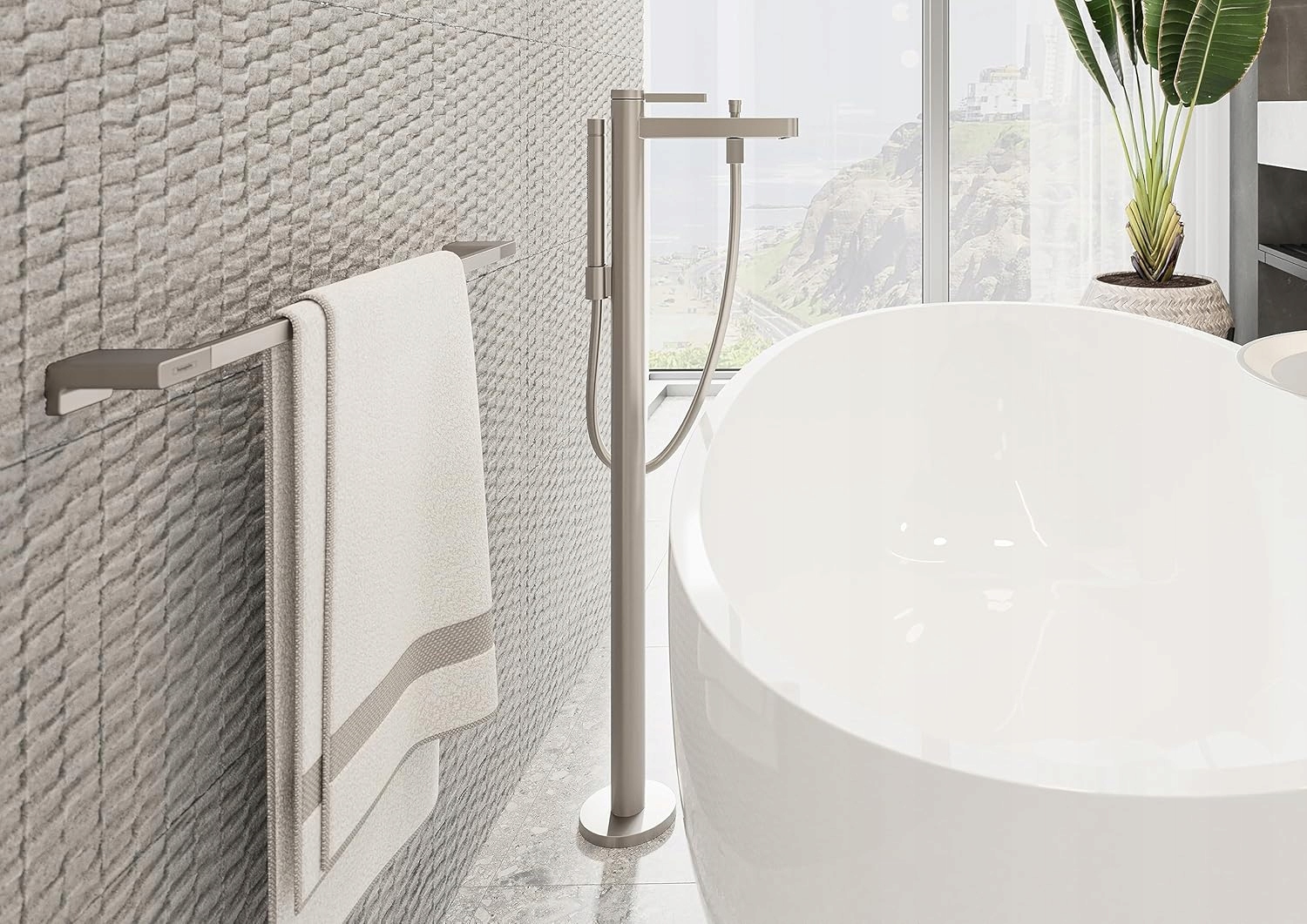 Hansgrohe AddStoris wieszak na ręcznik szczotkowany nikiel 41754820 - obrazek 3