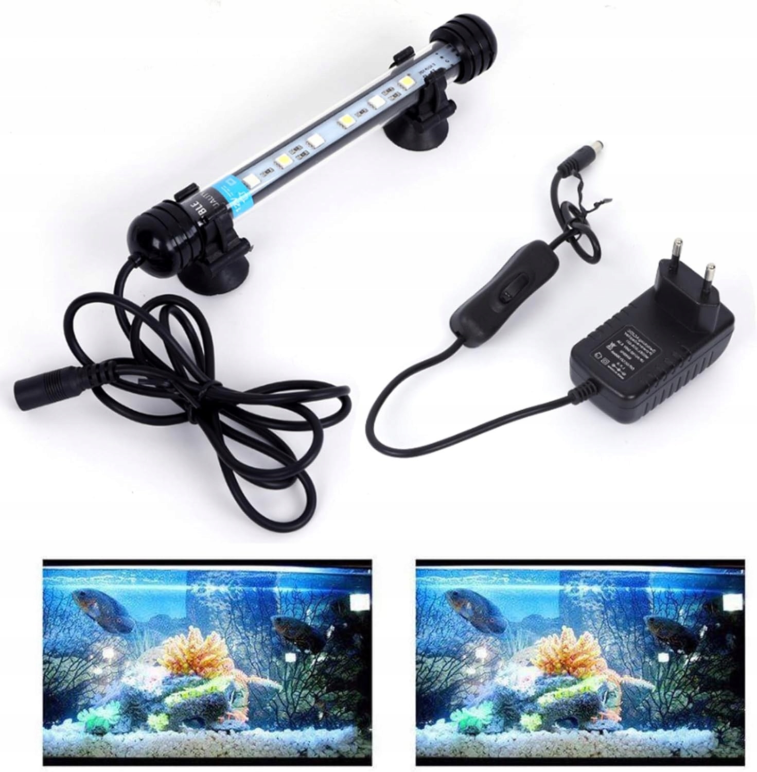 Lampa akwariowa LED 18cm biały+niebieski - obrazek 2