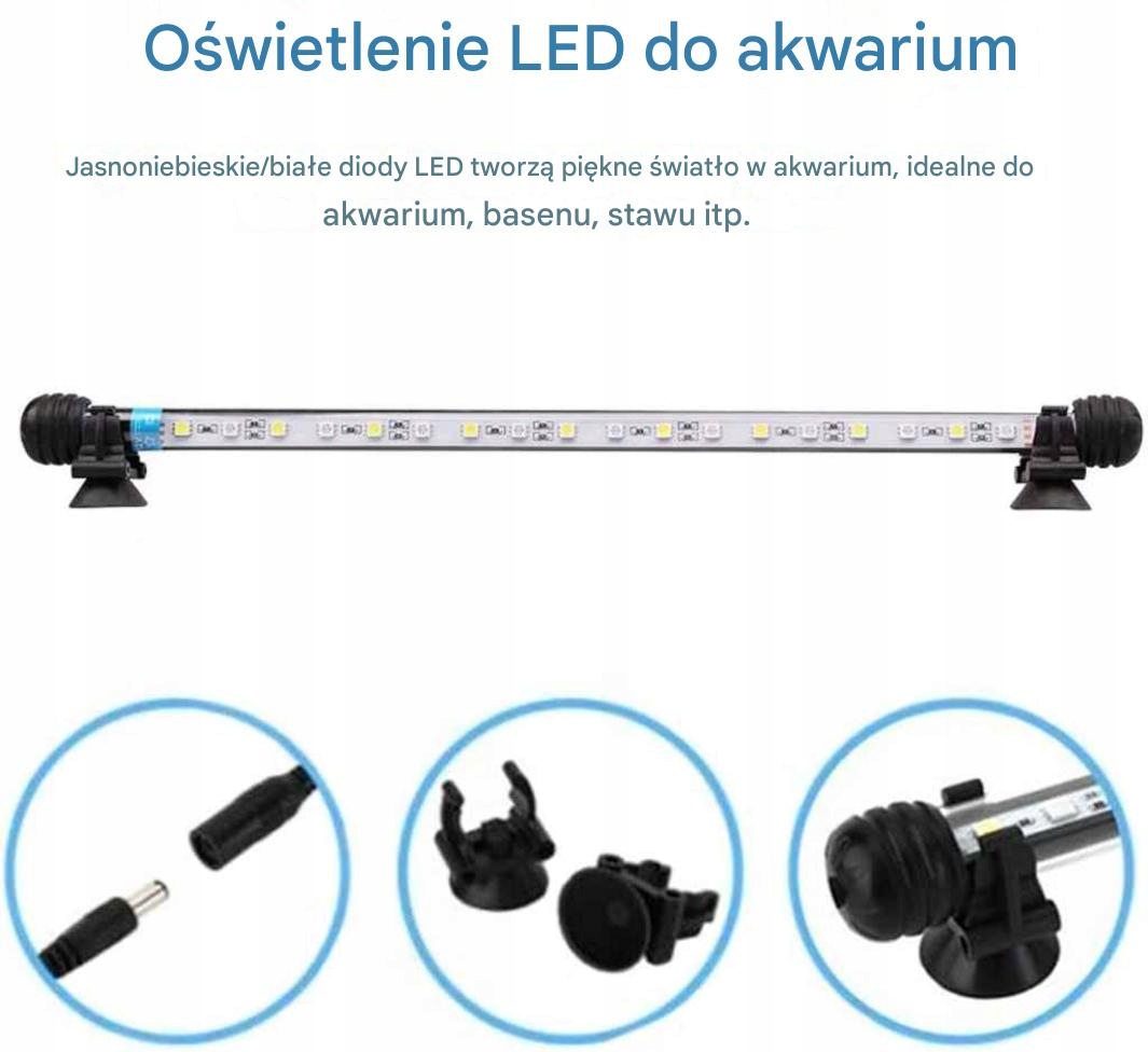 Lampa akwariowa LED 18cm biały+niebieski - obrazek 4