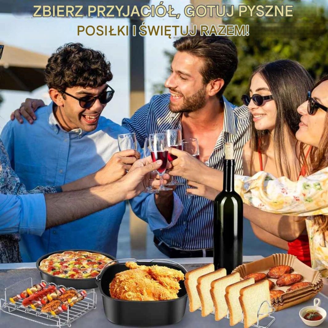 Zestaw akcesoriów do frytkownicy beztłuszczowej Air Fryer BPA FREE +WKŁADY - obrazek 7