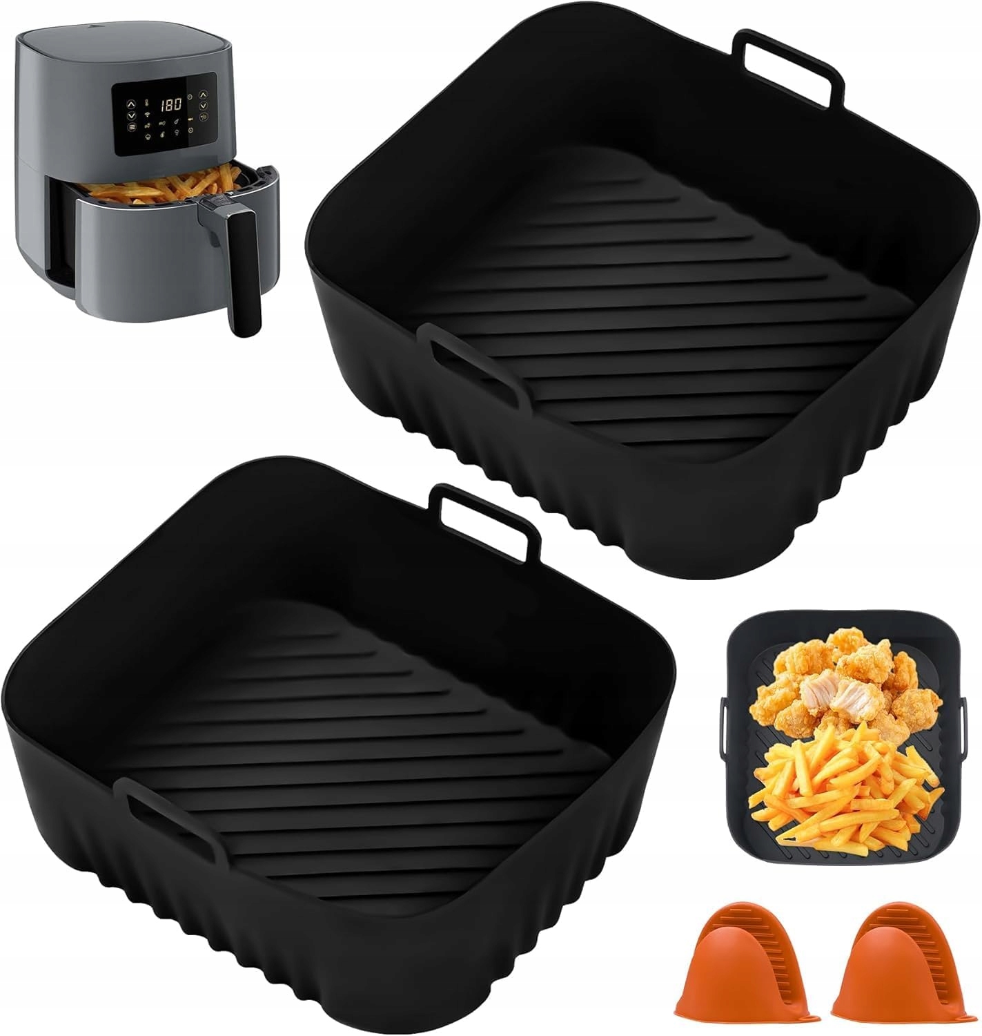 Akcesoria do frytkownicy silikonowe 16,5x16,5 Philips BPA Free x2 Airfryer
