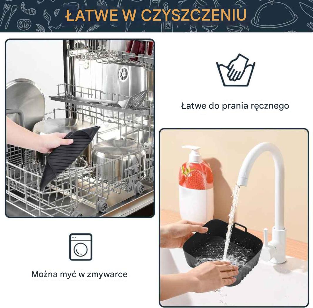 Akcesoria do frytkownicy silikonowe 16,5x16,5 Philips BPA Free x2 Airfryer - obrazek 3