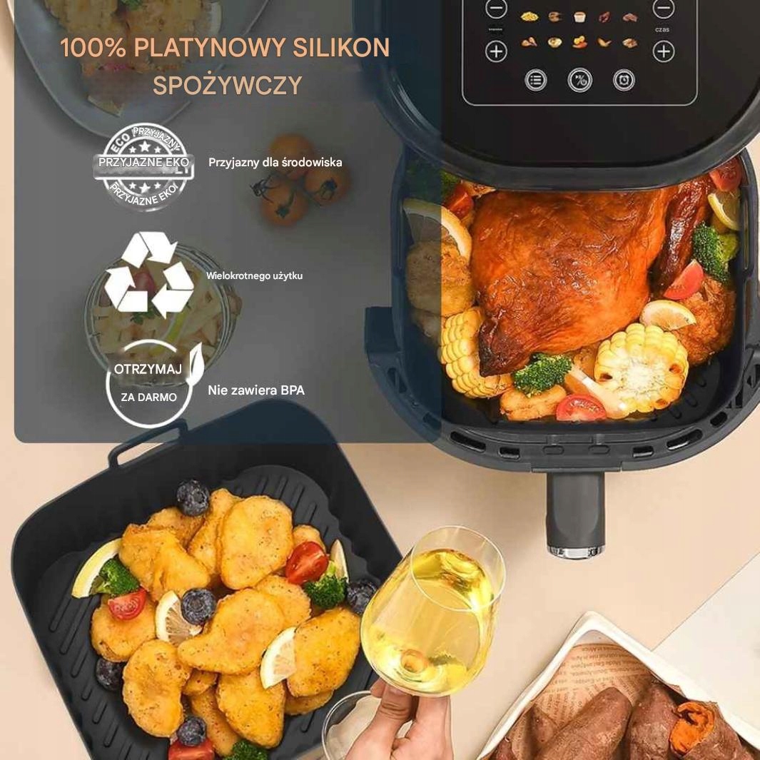 Akcesoria do frytkownicy silikonowe 16,5x16,5 Philips BPA Free x2 Airfryer - obrazek 4
