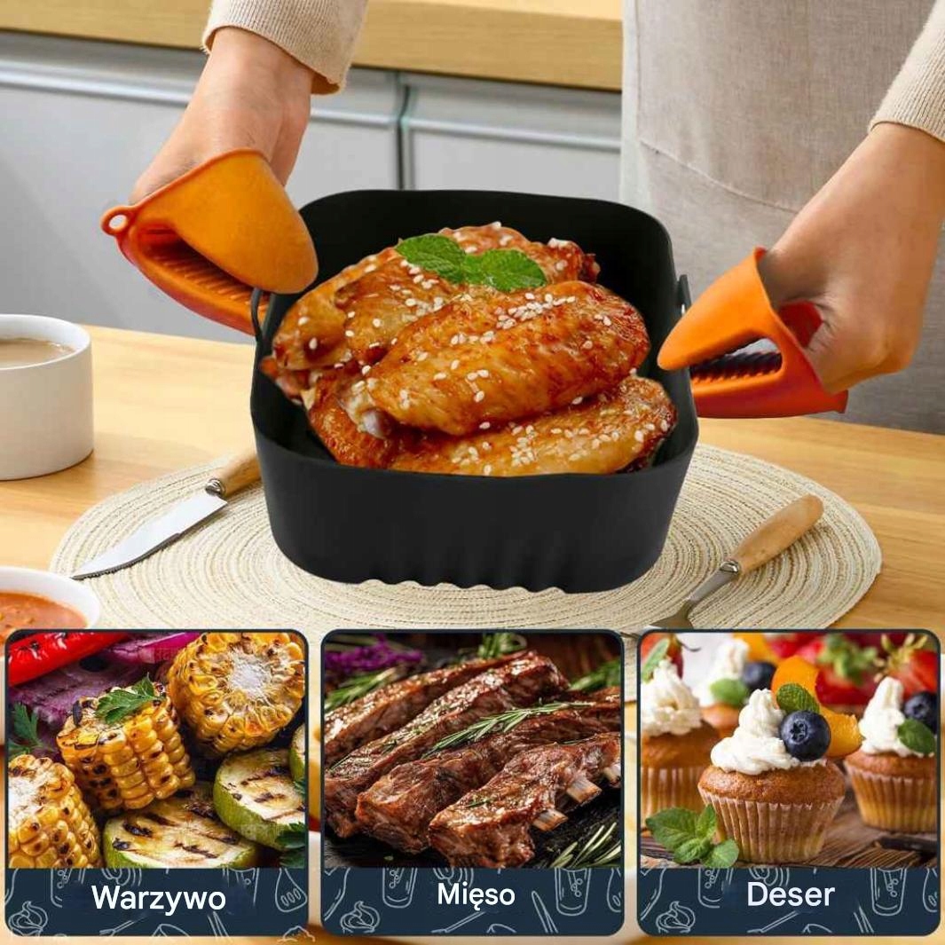 Akcesoria do frytkownicy silikonowe 16,5x16,5 Philips BPA Free x2 Airfryer - obrazek 7