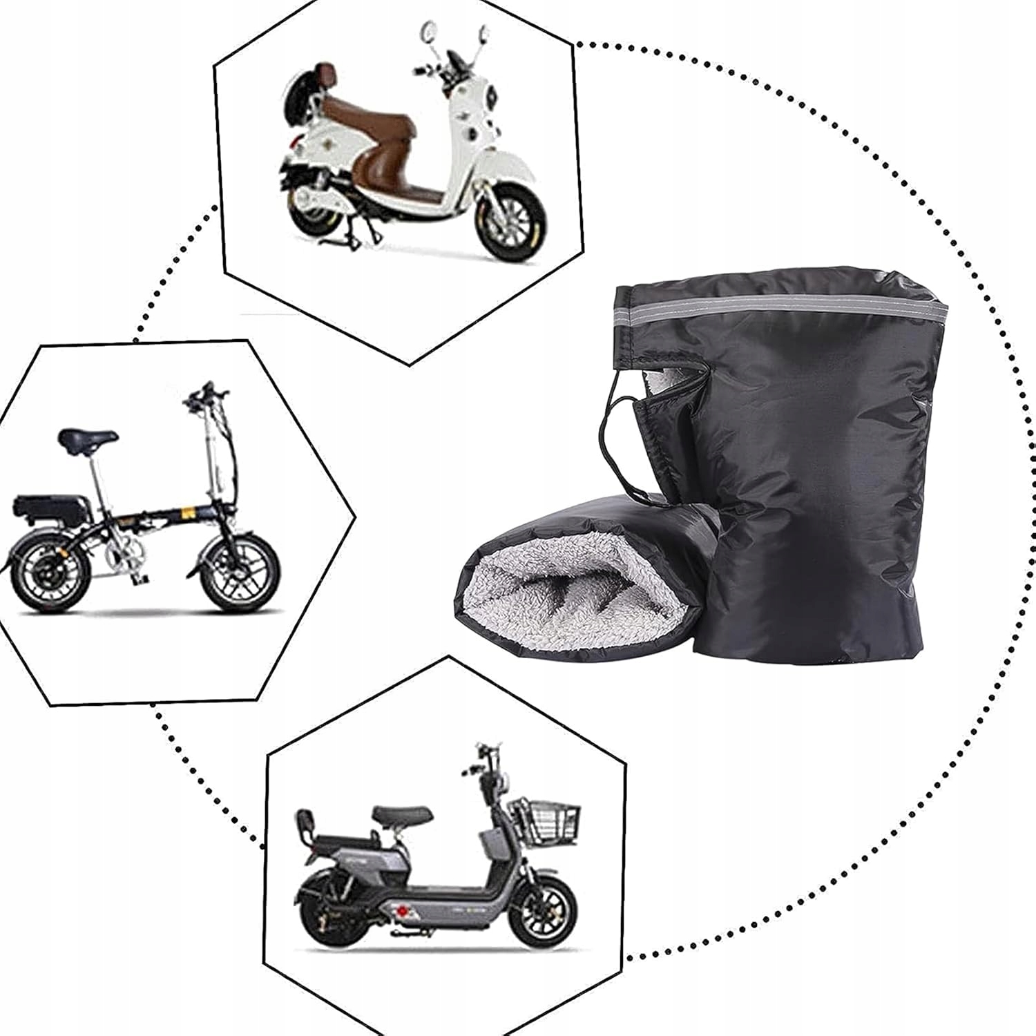 MUFKI na kierownicę ocieplacz rękawice motor rower wodoodporne termiczne - obrazek 7