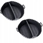 SILIKONOWA OKRĄGŁA FORMA DO AIRFRYER x2 PODZIELNA Air Fryer Frytkownica