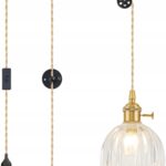 Lampa Wisząca Loft Retro Tulipan z Regulacją Wysokości Szklany Klosz