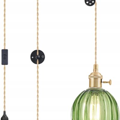 Lampa Wisząca Loft Retro Tulipan z Regulacją Wysokości Szklany Klosz