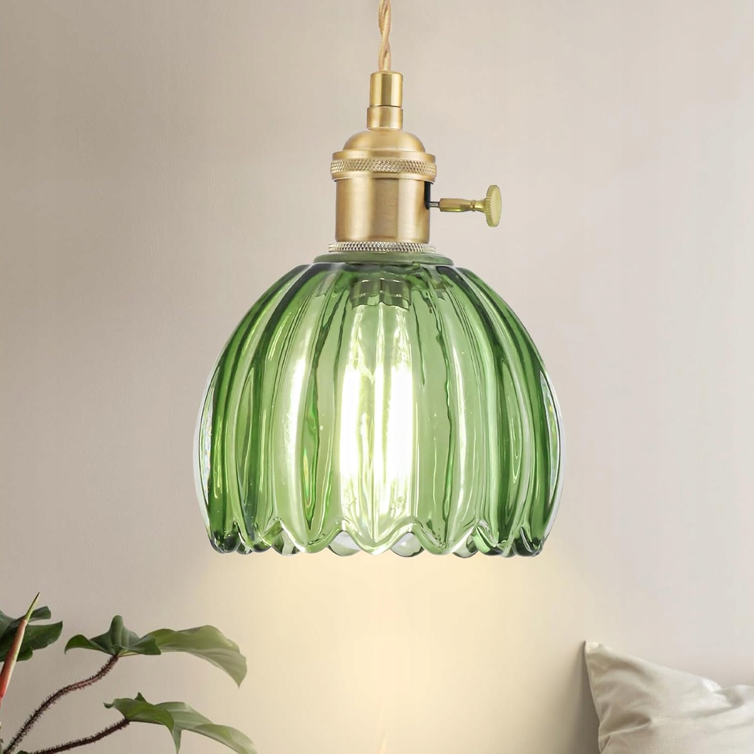 Lampa Wisząca Loft Retro Tulipan z Regulacją Wysokości Szklany Klosz - obrazek 5