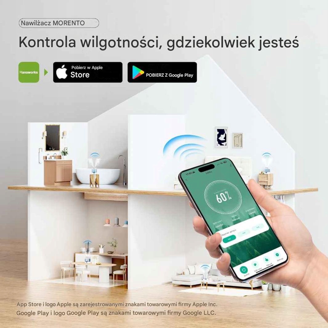 NAWILŻACZ POWIETRZA MORENTO MR6W DUŻY 6l WiFi Tuya RGB 350ml/h - obrazek 6
