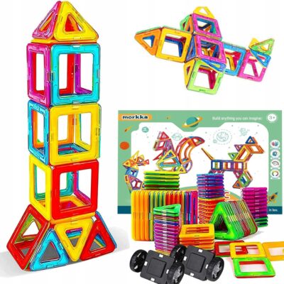 KLOCKI MAGNETYCZNE 3D MAGNETIC ZESTAW 46 el KONSTRUKCYJNE EDUKACYJNE PANELE